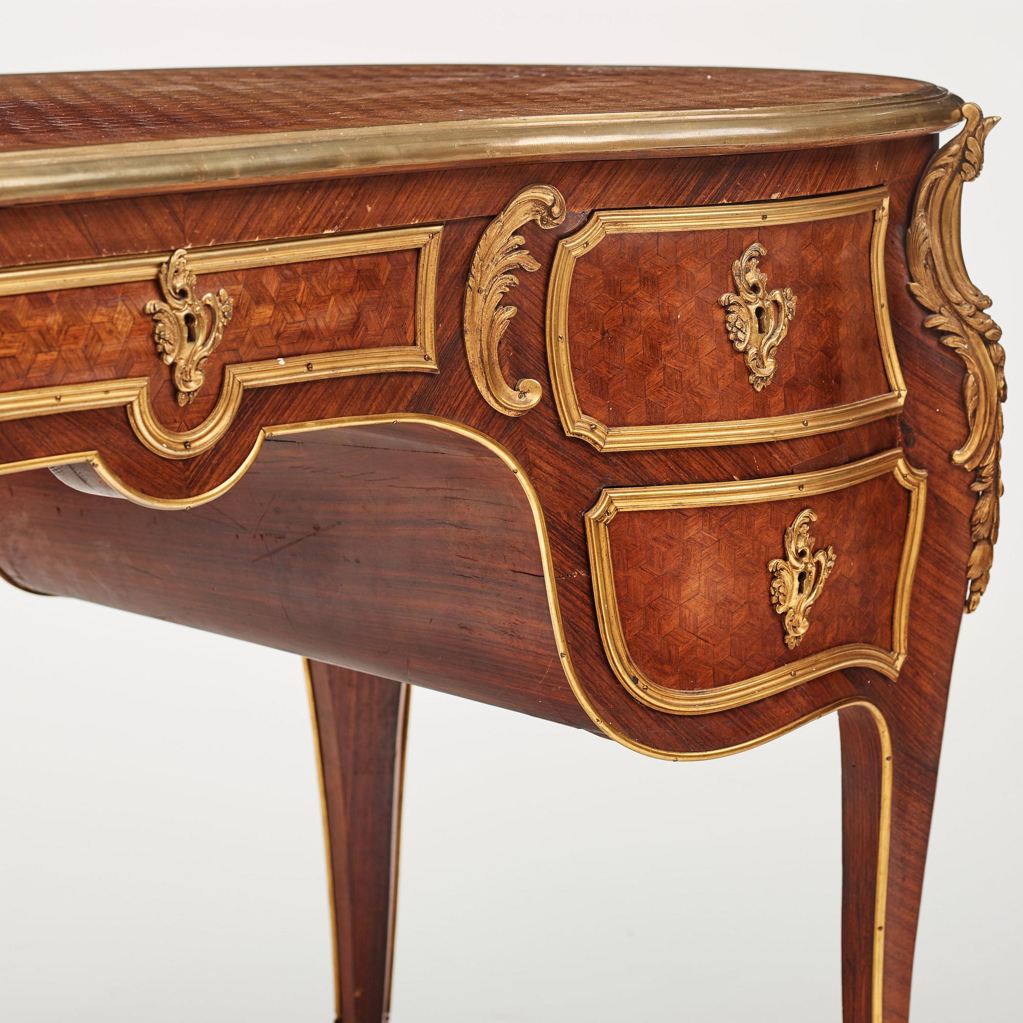 A Napoleon III writing desk, late 19th century.