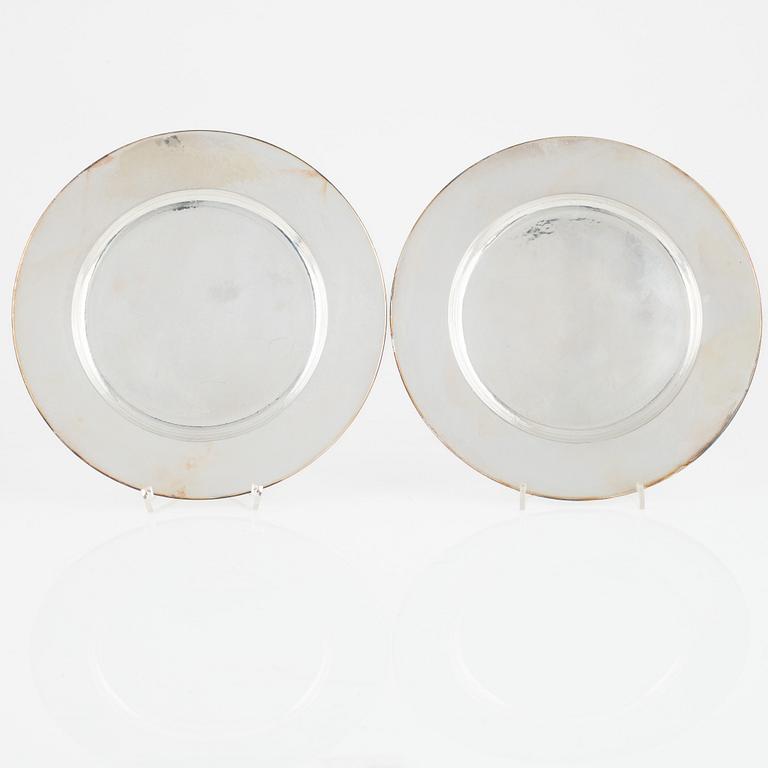 Twelve silver plates, GAB, Stockholm, Sweden, 1928.