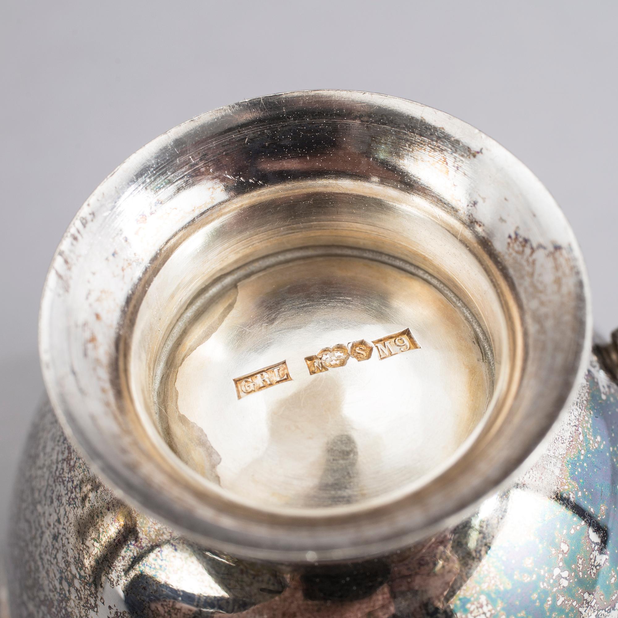 PARTI SILVER. 8 delar. Bl a Eric Lindbäck, Nederkalix 1961. Tot ca 480 g.