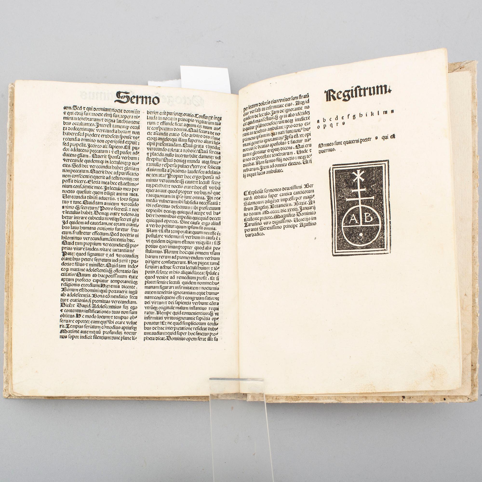 BOOK, Incunable, Brescia 1500.