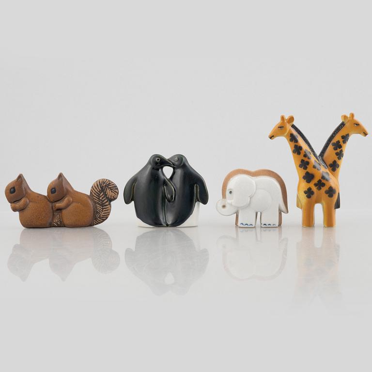 Lisa Larson, a set of six stoneware figurines from the series 'Noaks ark' Gustavsberg.