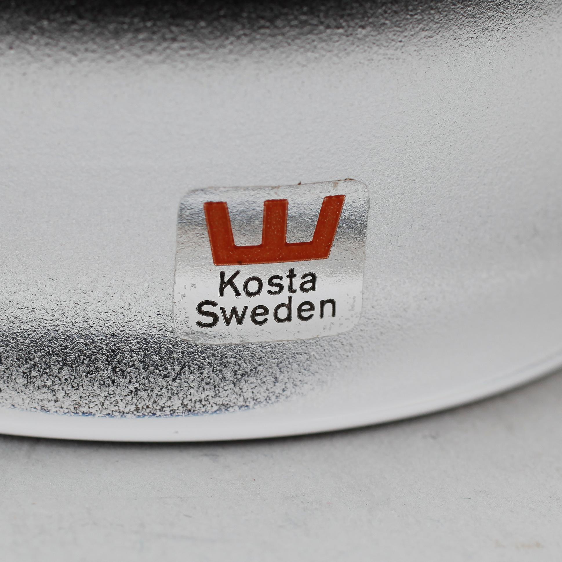 BORDSLAMPA, glas, Ove Sandeberg, Kosta, signerad.