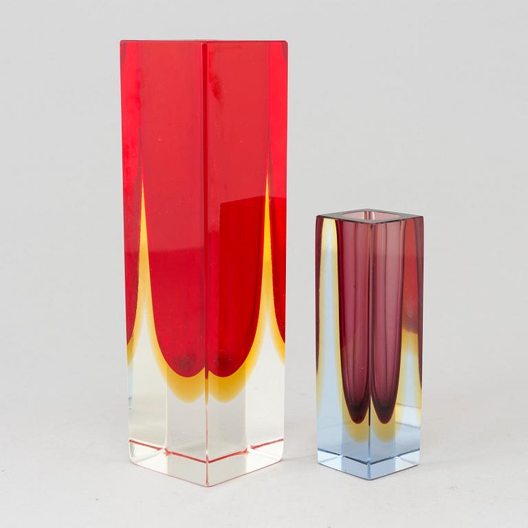 A Murano sommerso glass vase.