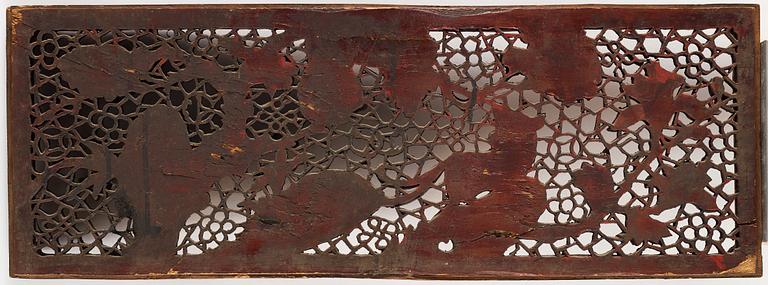 A wooden panel, Qing dynasty, 19th Century.