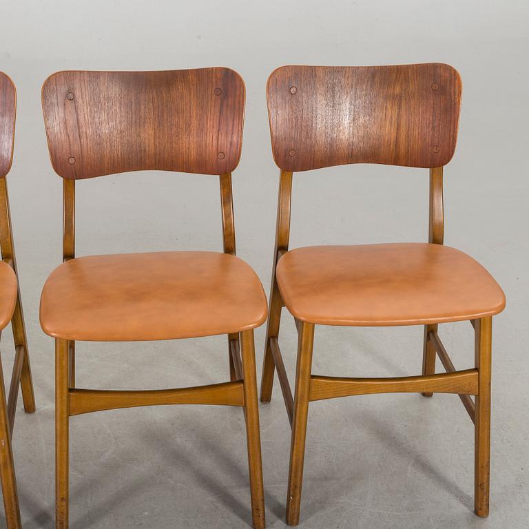 Four Ib Kofoed Larsen chairs, Denmark 1950's-60's.