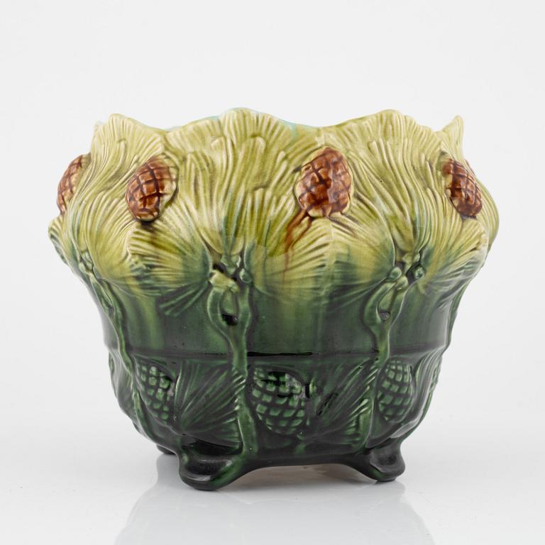 A Jugend majolica pot, Rörstrand, early 20th century.