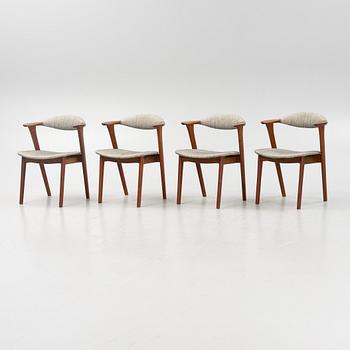 Erik Kirkegaard, four teak chairs, Høng Stolefabrik, 1960's.