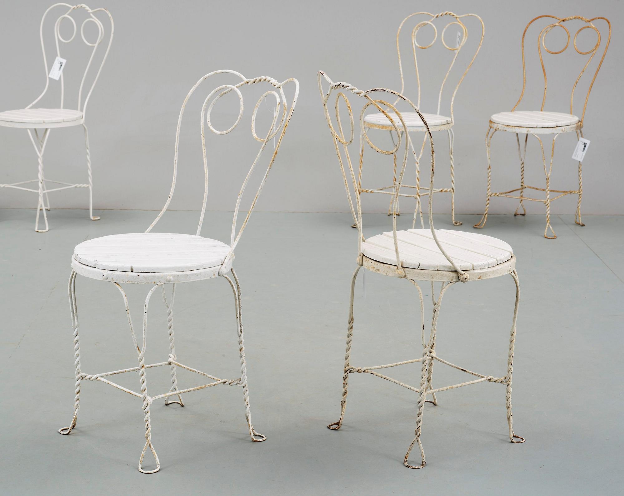 TRÄDGÅRDSSTOLAR, 6 st, 1900-talets första hälft.