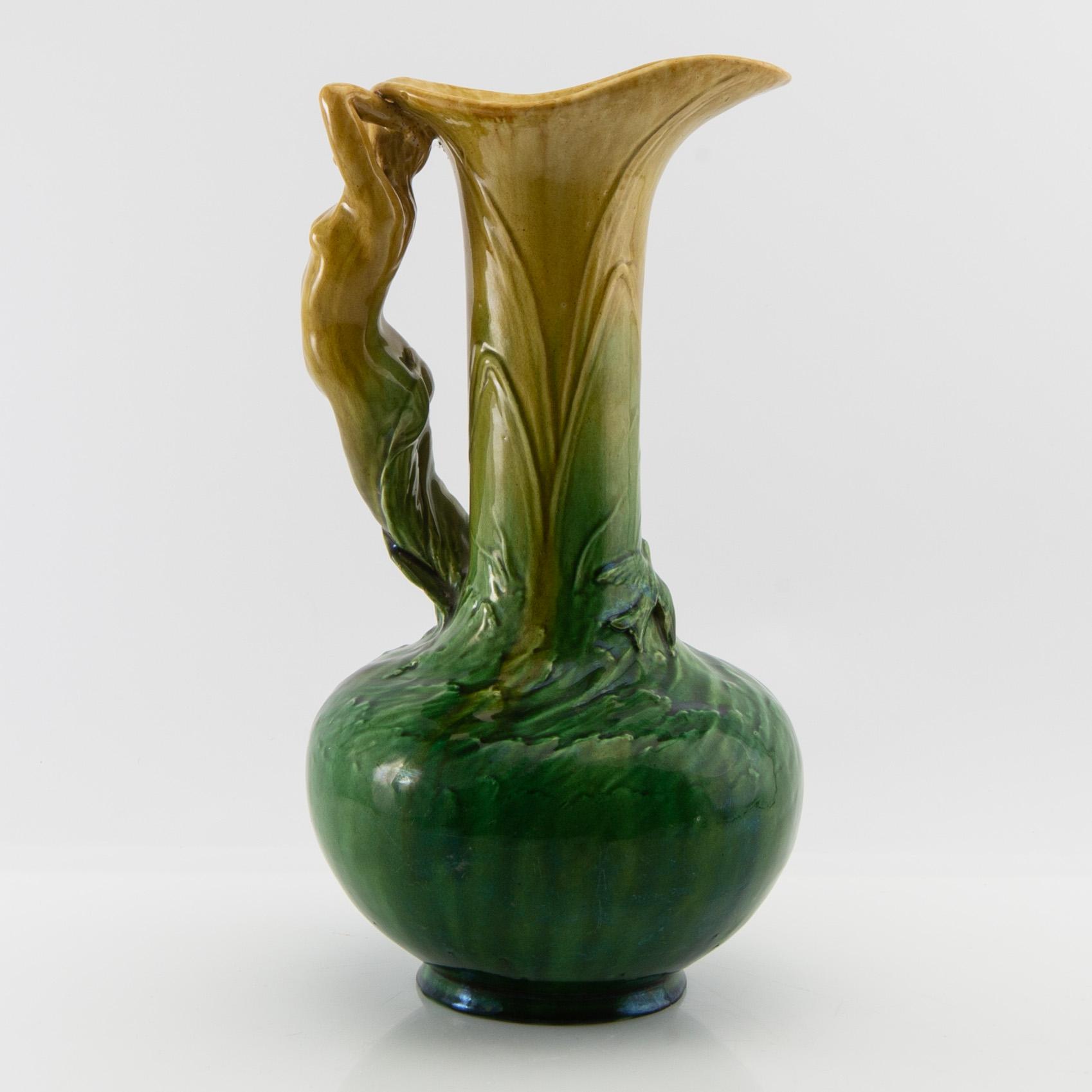 Albin Hamberg vase "Morgonstjernan" Höganäs Jugend dated 1900.
