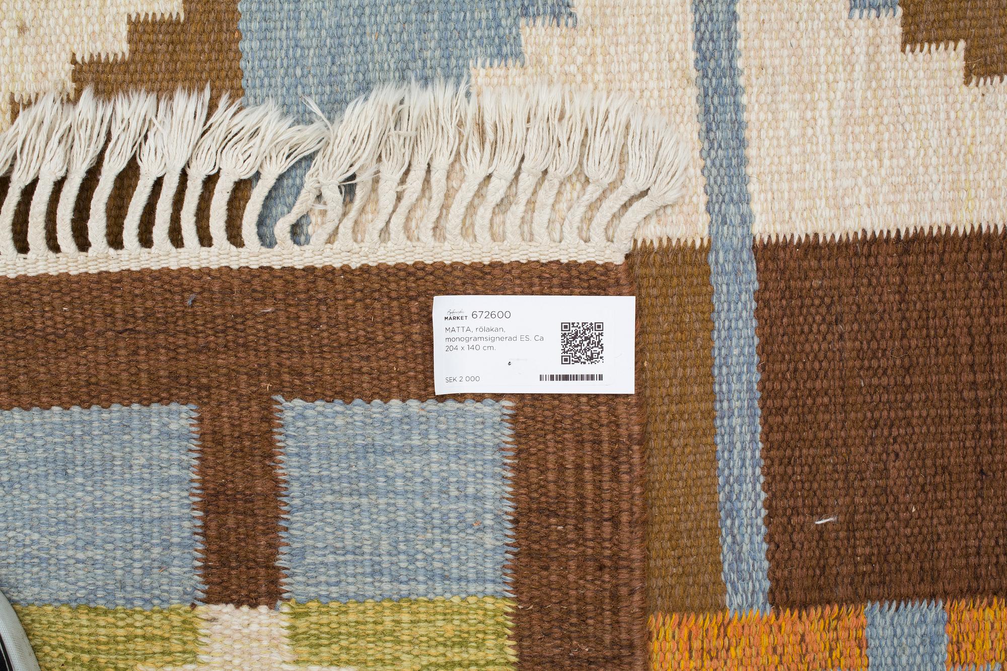 MATTA, rölakan, monogramsignerad ES. Ca 204 x 140 cm.