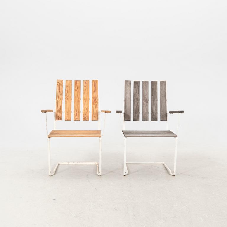 A pair of armchairs and a pair of chairs Grythyttan mid 1900s.