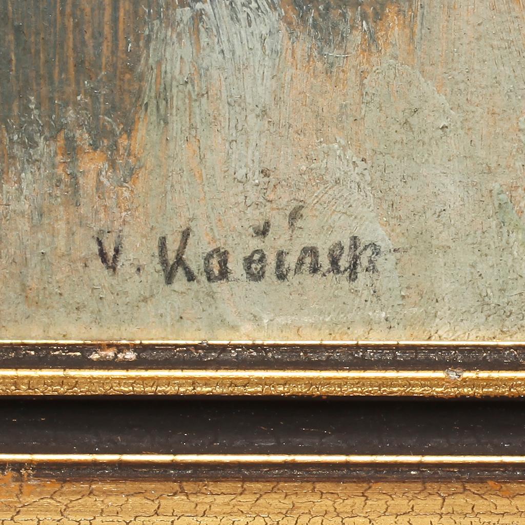 JOSEF VLADIMIR KACIREK, olja på pannå, sign.