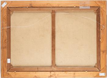 Peder Mork Mönsted, Autumn day in the forest, red deer by a lake.