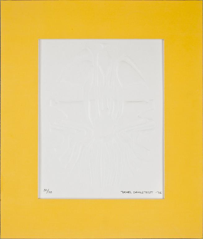 TORKEL DAHLSTEDT, reliefgravyrer 4 st. Sign o dat -76. Numr 30/70.