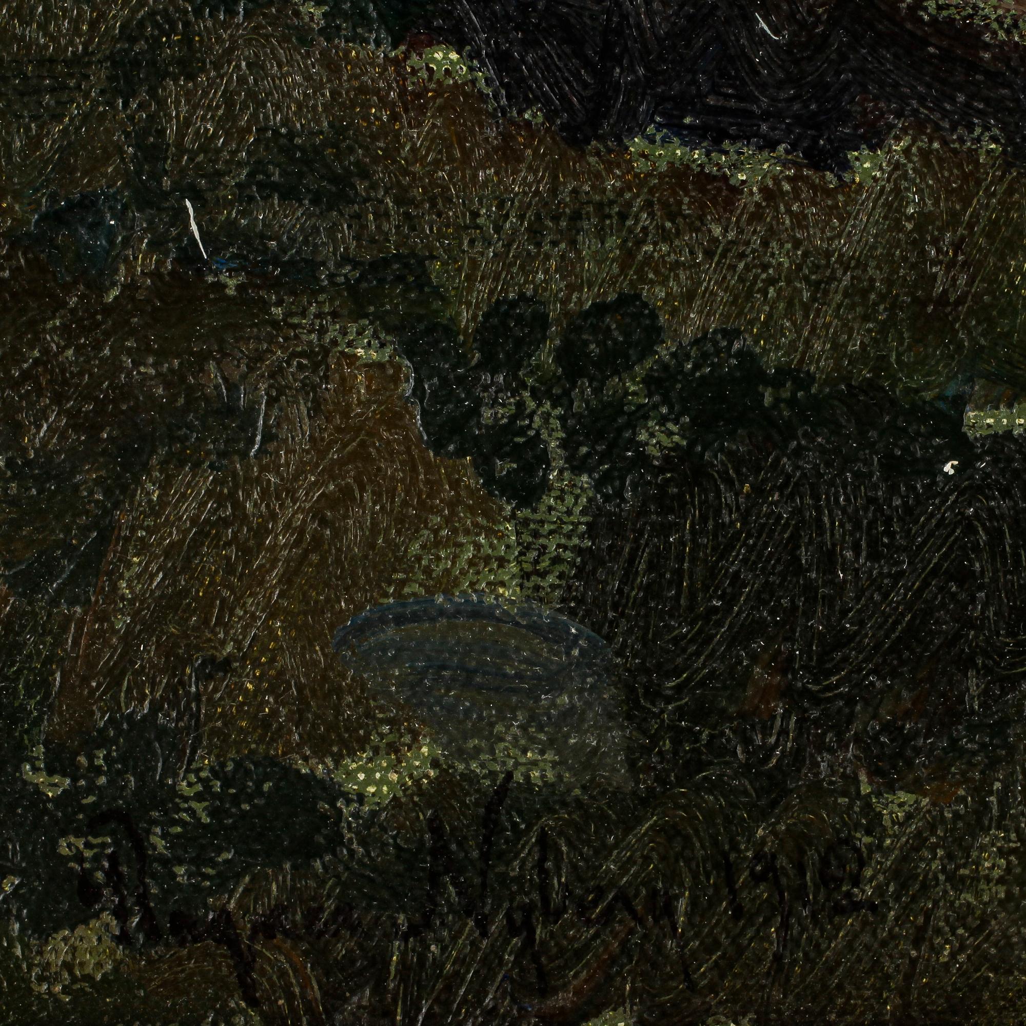 RAGNAR NYBERG, olja på pannå, signerad  o daterad 1912.