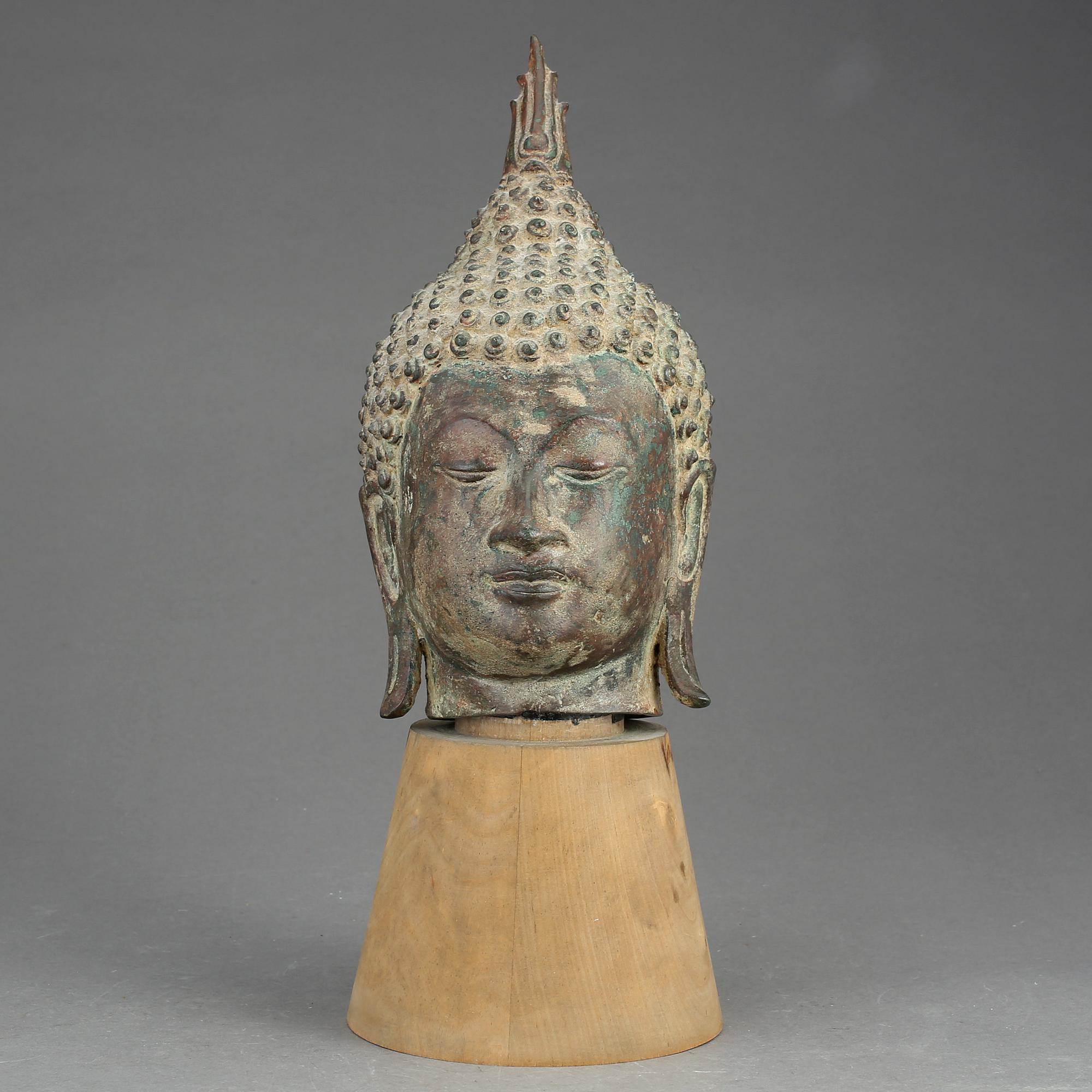 BUDDHAHUVUD, brons, Thailand.