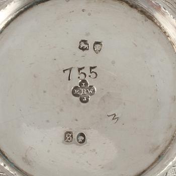 SALTKAR, 3 st, London, England, 1700 respektive 1800-tal, vikt (exklusive glasinsats) 145 gram.