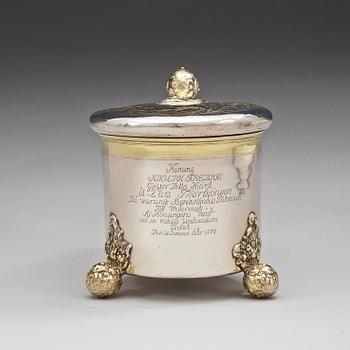 A Swedish late 17th century parcel-gilt tankard, marks of Didrik Hansson Hysing, Stockholm 1699.