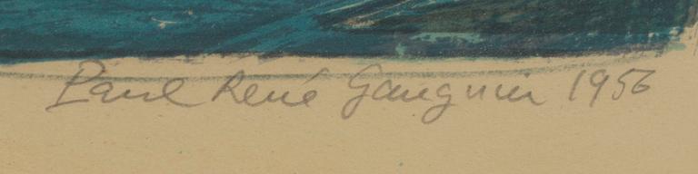 PAUL RENÉ GAUGUIN, färglitografi, signerad 1956, 107/310.