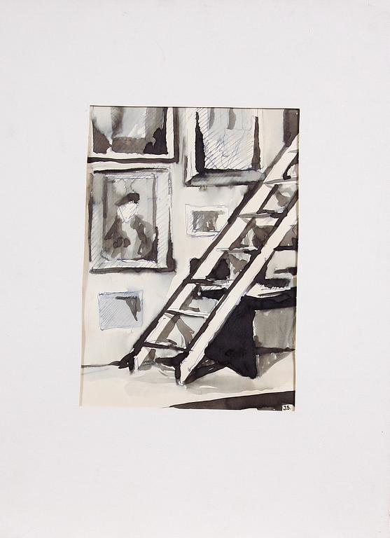 STENVINKEL, JAN, 3 st, blandteknik, sign o två dat 1948 resp 1952.