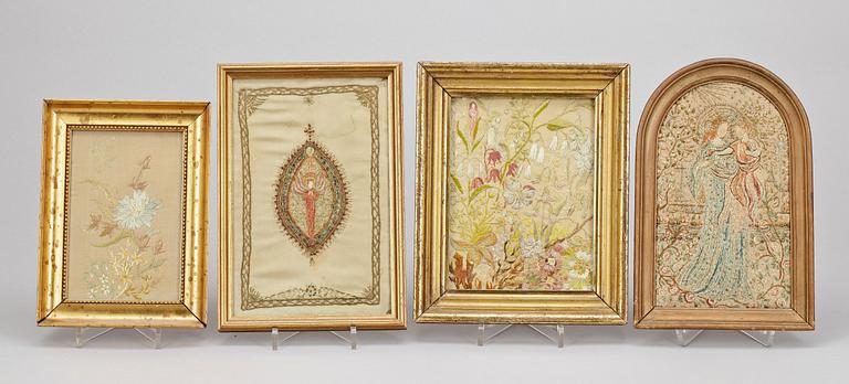INGEBORG WETTERGREN, broderier 4 st. Intygade a tergo.