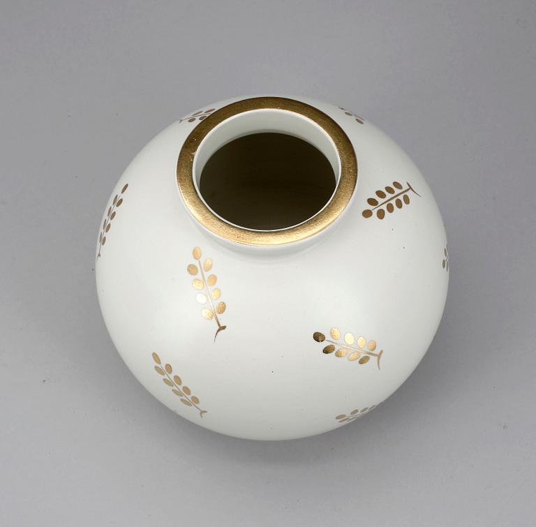 VAS, stengods, "Guldcararra", Wilhelm Kåge, Gustavsberg, 1942.