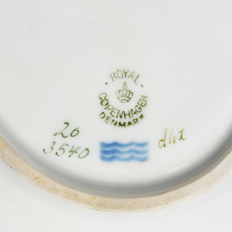Two Royal Copenhagen 'Flora Danica' leaf shaped dishes, Denmark, 20th century.