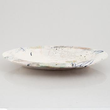 Margareta Andersson, a contemporary stoneware dish, own studio, Kungsbacka.
