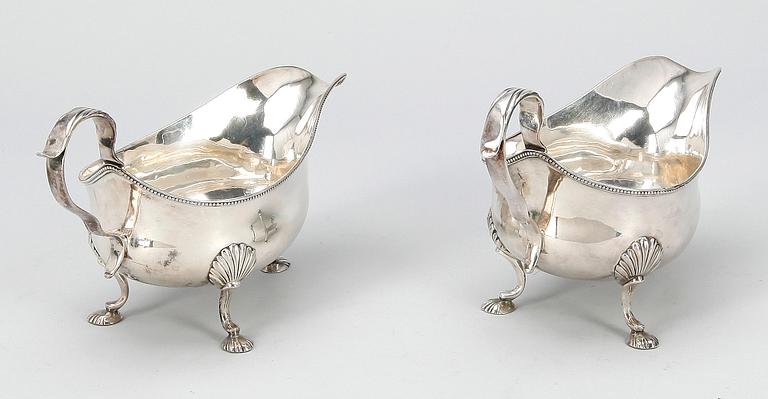 SÅSSNIPOR, ett par, London 1783. Totalvikt 460 gr.