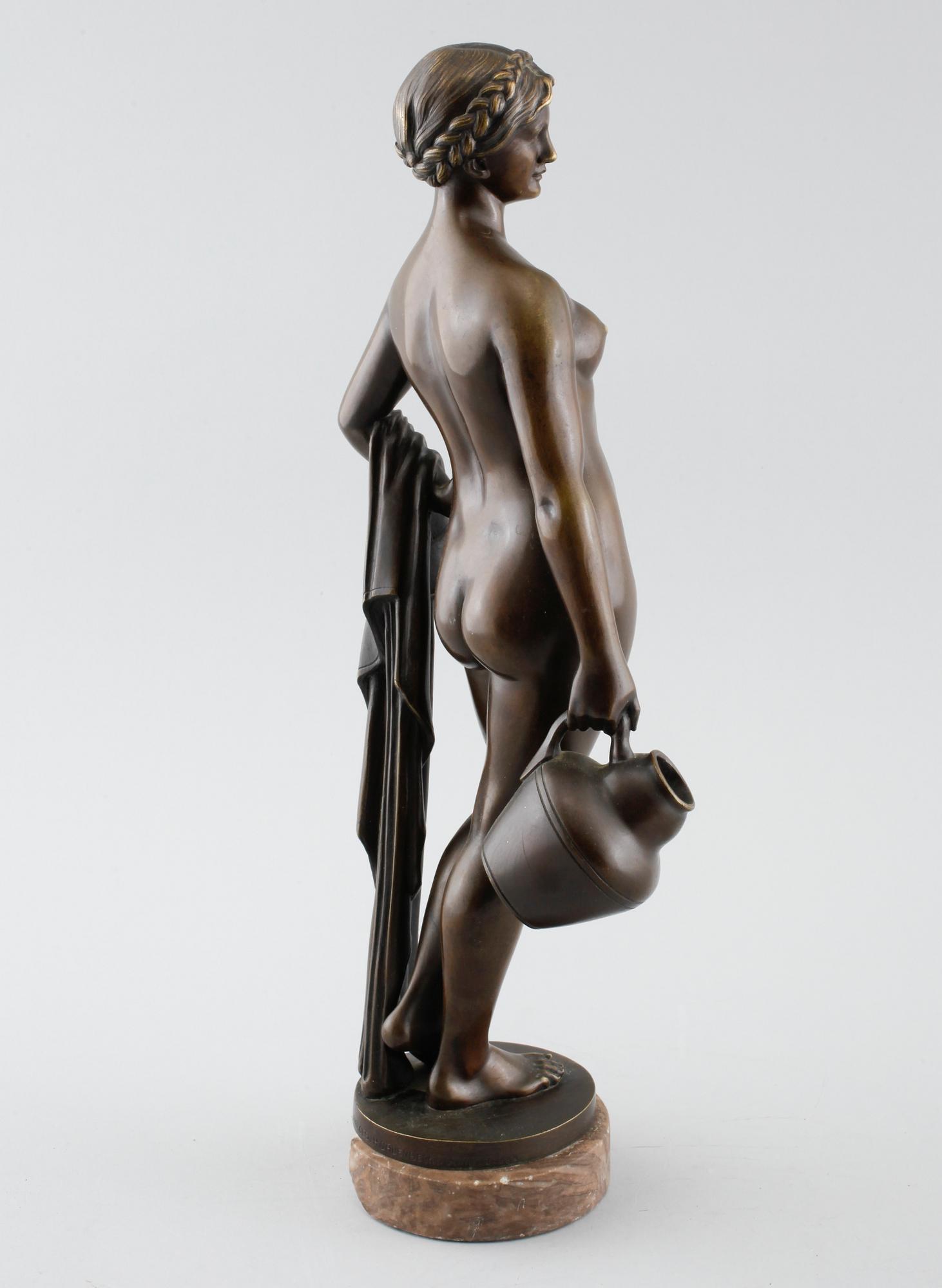 UNIDENTIFIED ARTIST, sculpture, bronze, marked "AKT.GES. H. Gladenbeck u. Sohn", around year 1900.