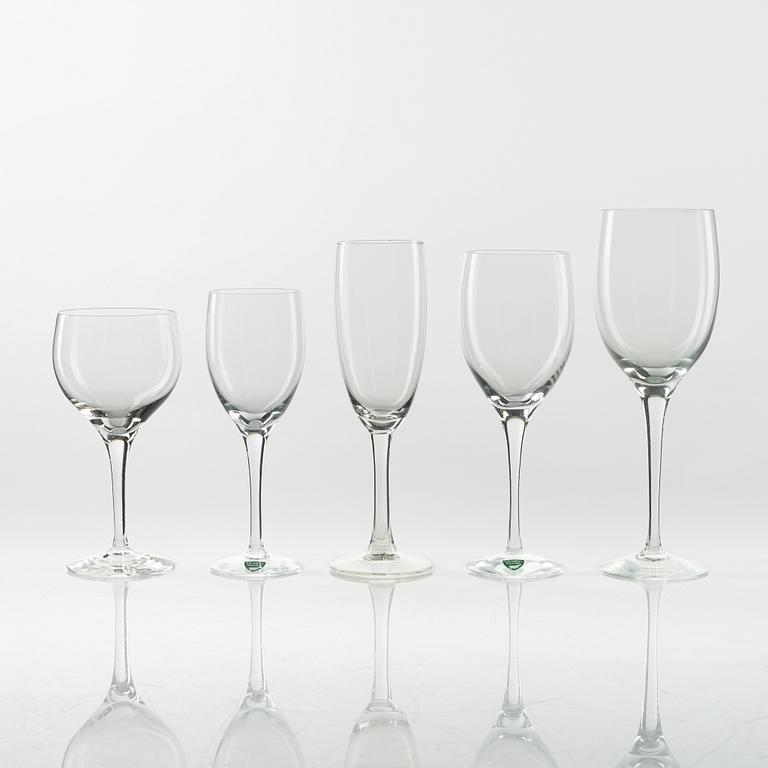 A 57-piece glass service, Orrefors, Sweden, later part of the 20th century.