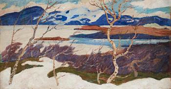 714. Helmer Osslund, "Vårdag vid Torne Träsk".