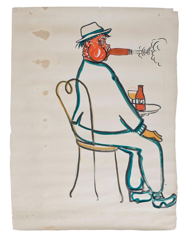 CARL KYLBERG, akvarell. A tergo signerad "Busar".