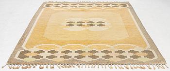 Ingegerd Silow, a flat weave rug, signed IS, c. 270 x 185 cm.