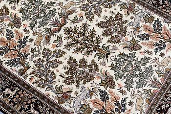 A carpet, Figural Silk Qum, ca 163 x 105 cm.