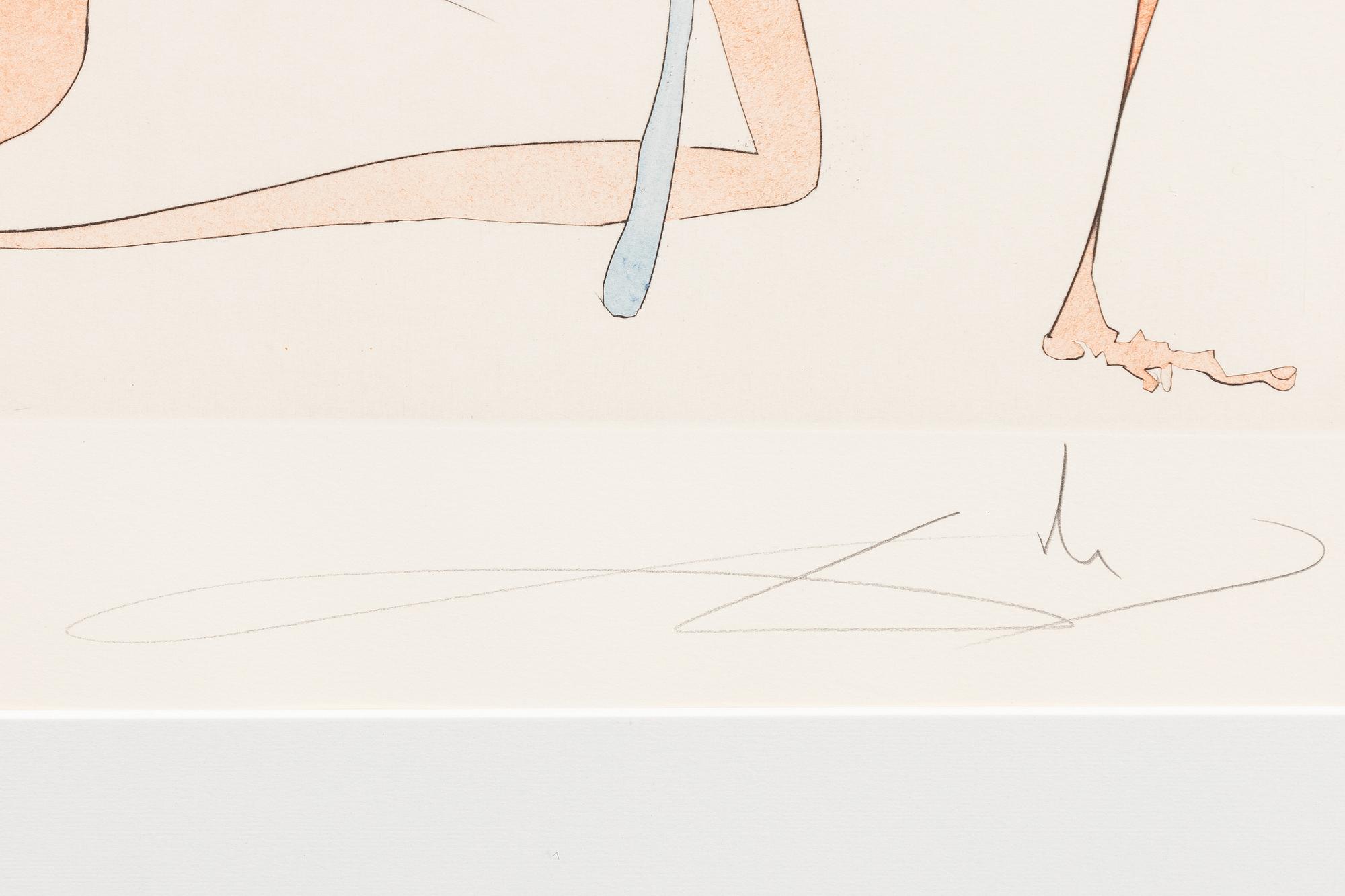 Salvador Dalí, kolorerad torrnål, 1974, signerad och numrerad43/300.