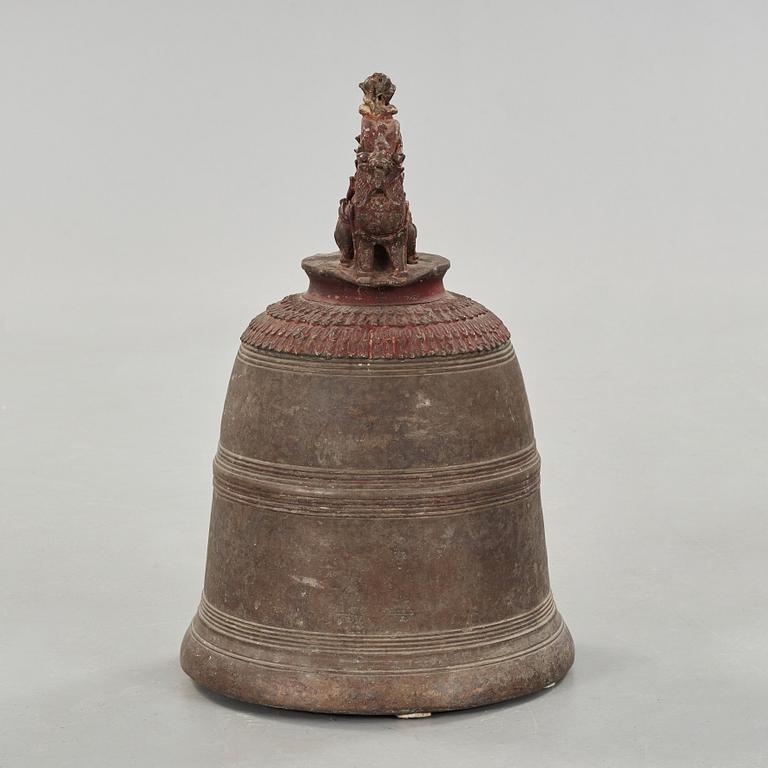 A Burmese bronze temple bell, 19th Century.
