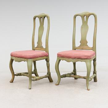 STOLAR, 1 par, Stockholmsarbeten, rokoko, 1700-talets andra hälft.
