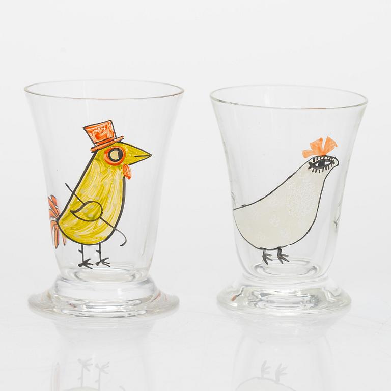 Tapio Wirkkala, a 'Cuban serenade' bottle and schnapps glasses, 6 pcs. Signed T.W. Iittala -47.