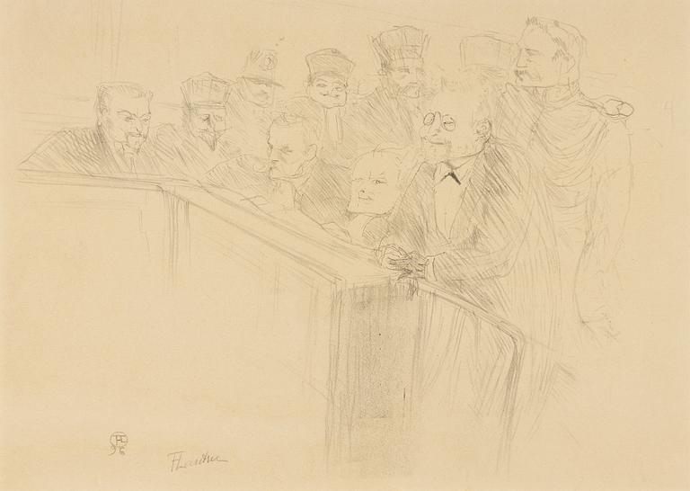 Henri de Toulouse-Lautrec, "Procés Arton (premiere planche)".