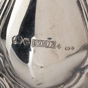A silver candelabrum, marks of Kultakeskus Oy, Hämeenlinna, Finland 1973.