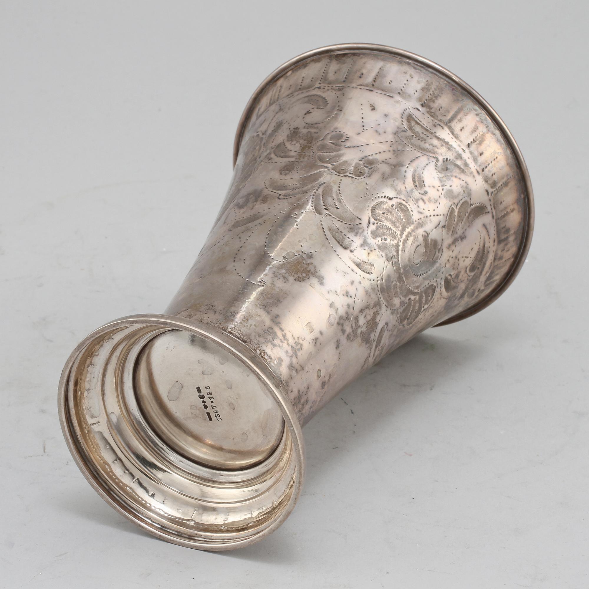 POKAL, silver, C G Hallberg, Stockholm, 1937. Vikt 270 g.