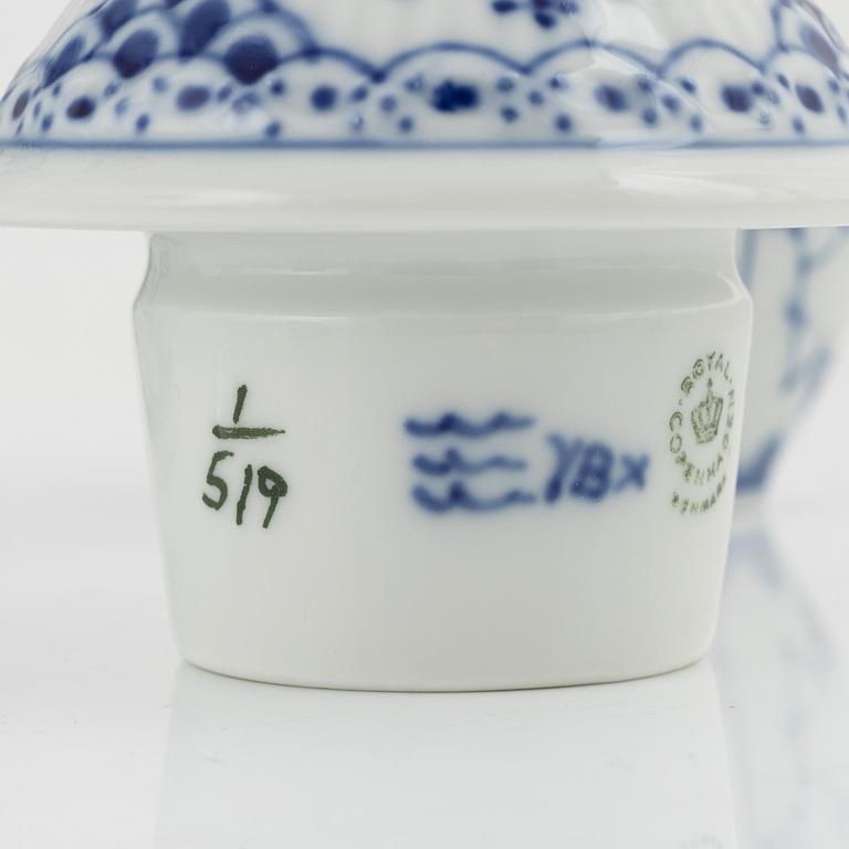 A 26-piece porcelain coffee sevice, half lace 'Musselmalet', Royal Copenhagen, Denmark.