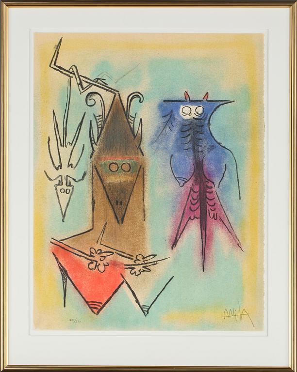 WIFREDO LAM, färglitografier, 10 st, "Pleni luna", signerade och numrerade 165/262.