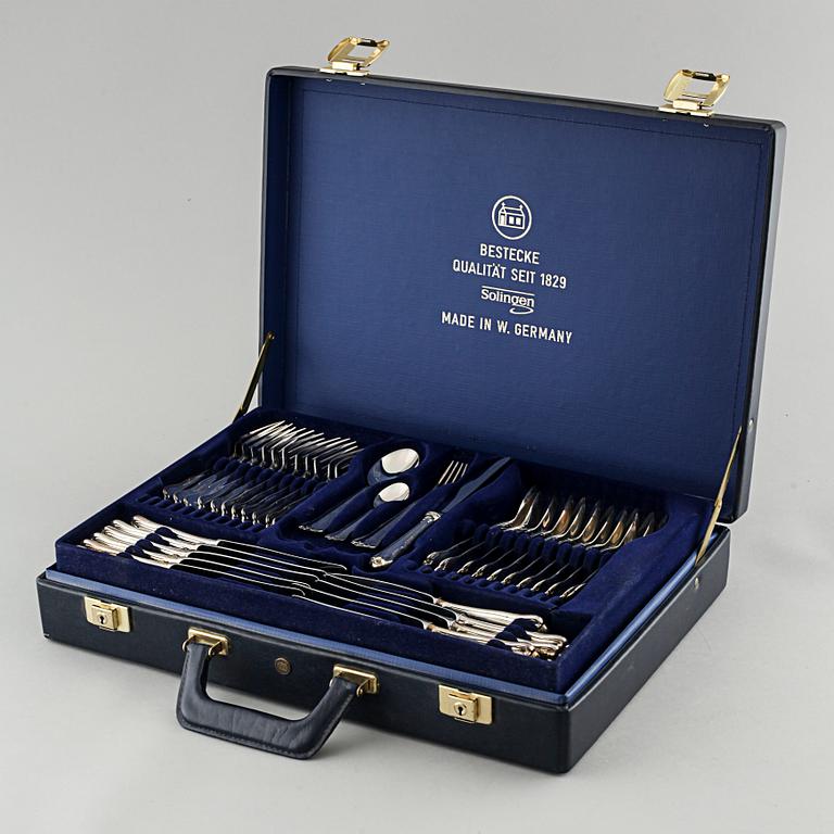 A silver set of table ware of 47 pcs by MEMA, from the late 20th century.