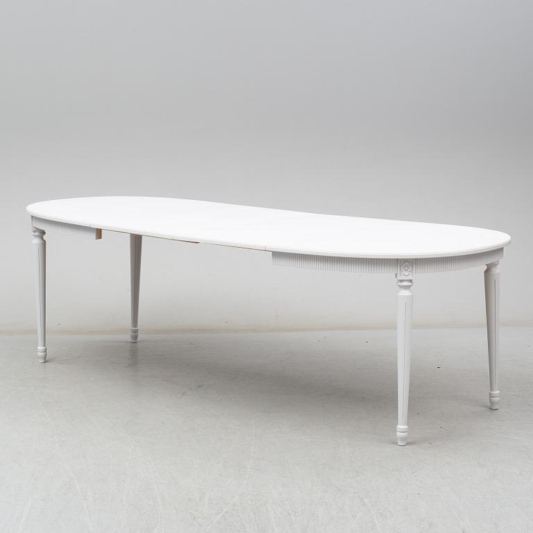 A Gustavian style dining table, second half of the 20th century.