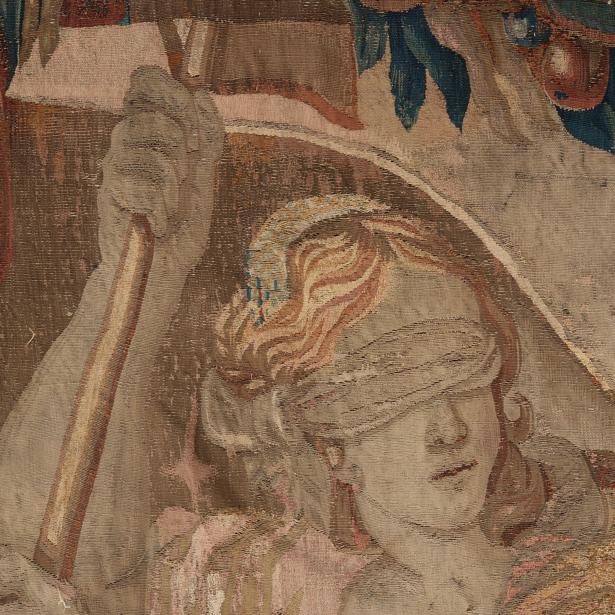 VÄVD TAPET, gobelängteknik. 339 x 316,5 cm. Bryssel, tidigt 1600-tal.