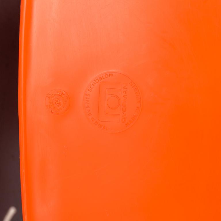 A set of 8 CHAIRS DESIGNED BY SVANTE SCHÖBLOM, OVERMAN, 1970s.