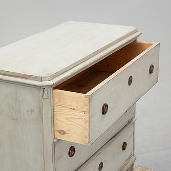 A pair of painted late gustavian-style chest of drawers.