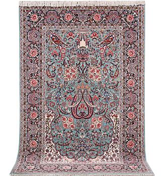 A rug, Esfahan, part silk, c. 238 x 154 cm.